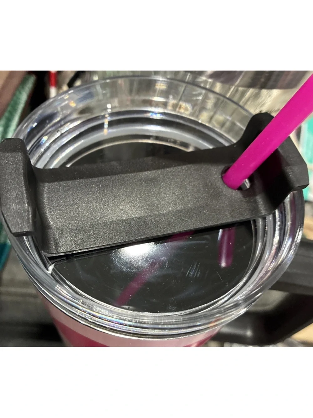 Pink Scream Heart Stainless Tumbler with Straw